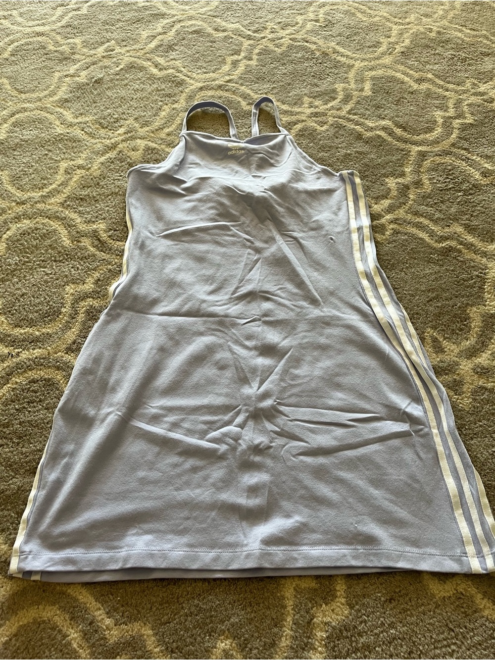 adidas Lavender Racerback Tank Dress with Cream Side Stripes